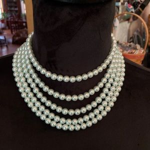 VTG 1950s Multi-Strand Simulated Pearl Necklace